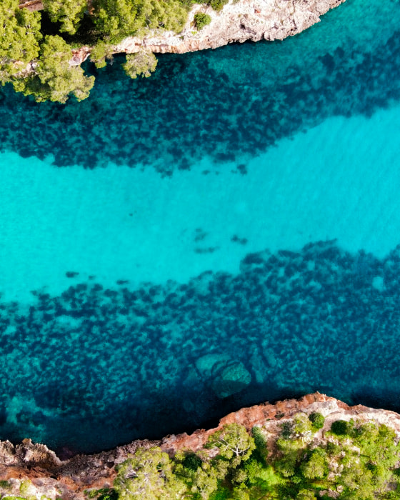 Crystal clear waters in the south of Mallorca