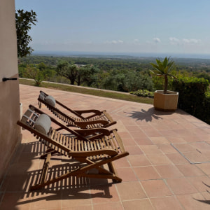 Terrace with panoramic view and equipped with hammocks